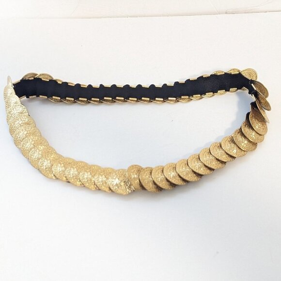 Vintage Gold Coin Belt Metal Statement‎ Stretch Boho Festival Tribal Disco